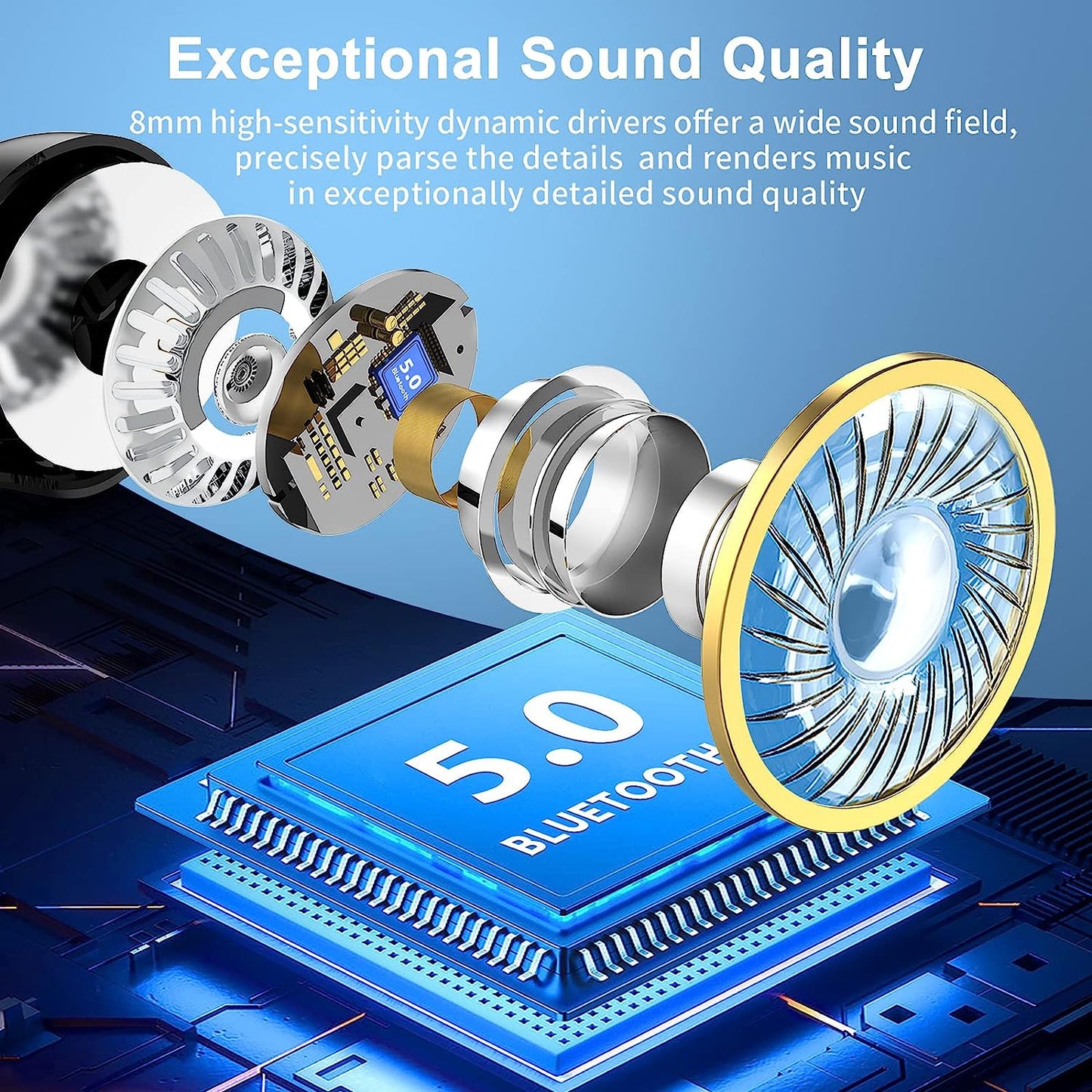 Lanteso Auriculares inalámbricos con Bluetooth TWS