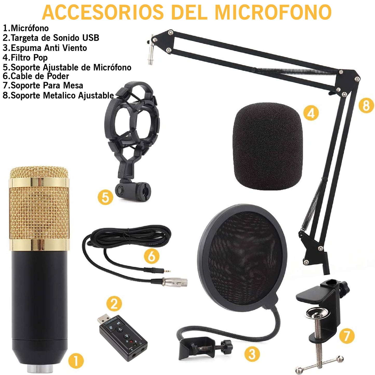Micrófono BM-800 con Kit Profesional Completo