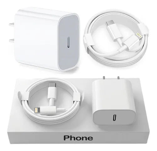 Cargador Iphone 20w Carga Rapida + Cable