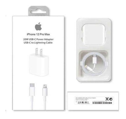 Cargador Iphone 20w Carga Rapida + Cable