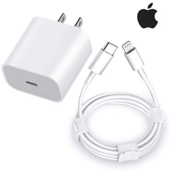 Cargador Iphone 20w Carga Rapida + Cable