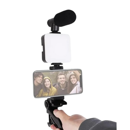 Mini Trípode Luz Relleno Y Micrófono