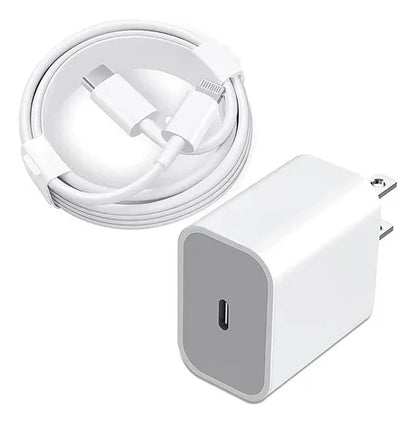 Cargador Iphone 20w Carga Rapida + Cable