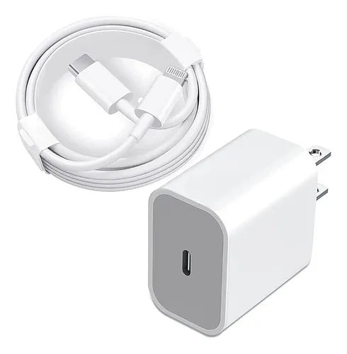 Cargador Iphone 20w Carga Rapida + Cable